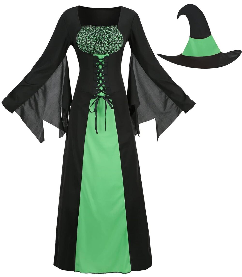 1008 Wicked Witch Costume Purple Long Sorceress Classic Dress 2X-Large
